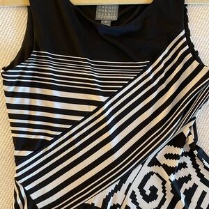 Rabbit Black & White Abstract Geometric Dress